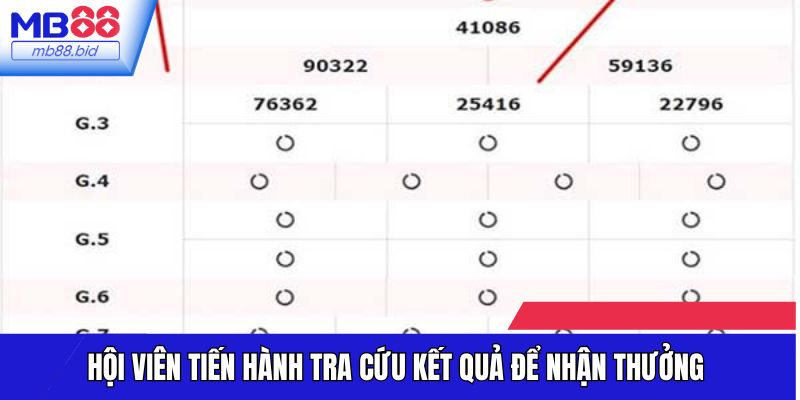 Hội viên tiến hành tra cứu kết quả để nhận thưởng